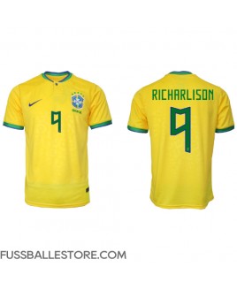 Günstige Brasilien Richarlison #9 Heimtrikot WM 2022 Kurzarm